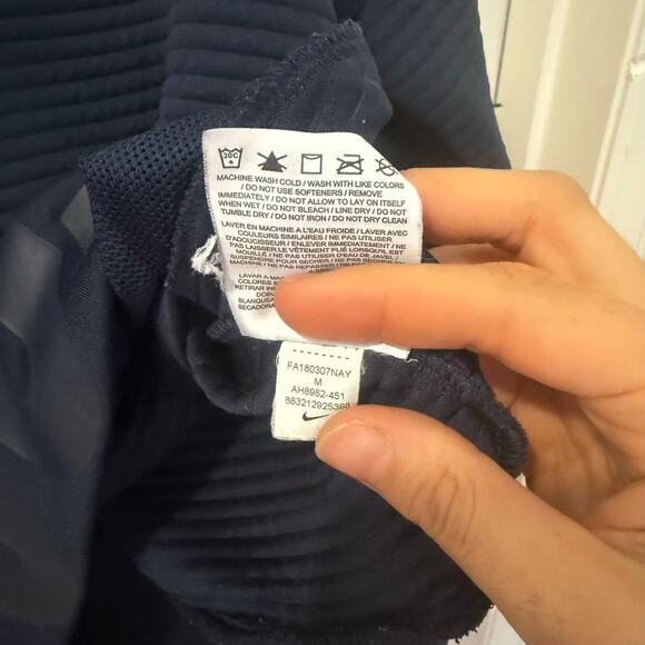 NIKE Dri-Fit M Navy Just Do It Ribbed Knit‎ Pullover Sweatshirt - Picture 9 of 13